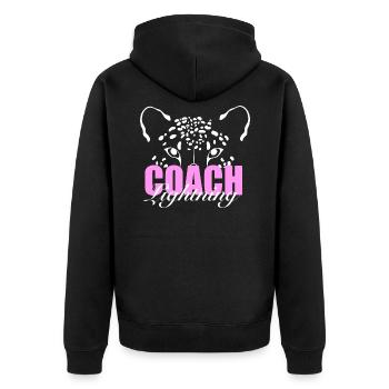 Lightning Coaches T-Shirt  - Unisex Premium Bio Zip Hoodie - Schwarz - Hinten - Nico (187cm)