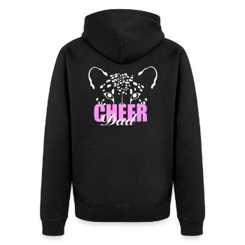 Cheer Dad - Unisex Premium Bio Zip Hoodie - Schwarz - Hinten - Nico (187cm)