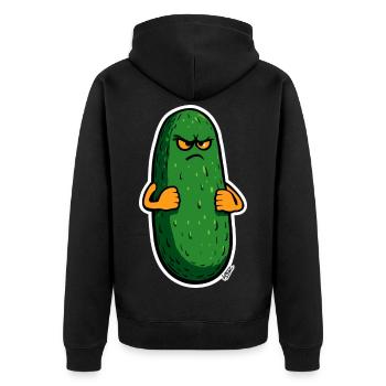 Grumpy Pickle Mascot - Veste à capuche bio Premium Unisexe - noir - Dos - Nico (187cm)
