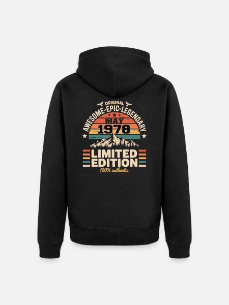 May 1978 - May 1978 - Unisex Premium Organic Zip Hoodie - black