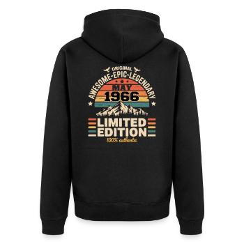 May 1966 - May 1966 - Unisex Premium Organic Zip Hoodie - black - Back - Nico (187cm)