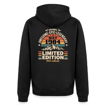 May 1984 - May 1984 - Unisex Premium Organic Zip Hoodie - black - Back - Nico (187cm)
