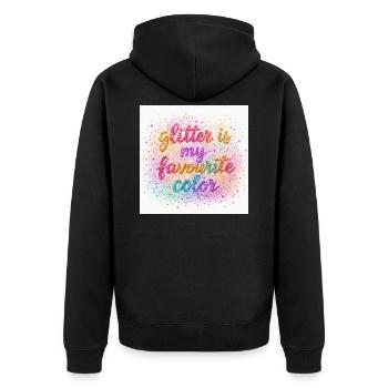 Les paillettes sont ma couleur préférée - Veste à capuche bio Premium Unisexe - noir - Dos - Nico (187cm)