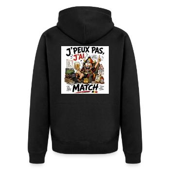 J'peux pas j'ai match - Veste à capuche bio Premium Unisexe - noir - Dos - Nico (187cm)