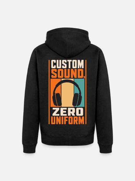 Musik – Custom Sound Zero Uniform - Unisex Premium Bio Zip Hoodie - Schwarz