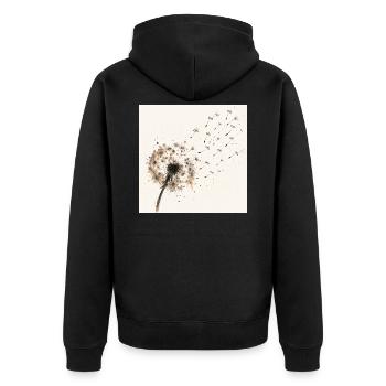 Löwenzahnwind - Neurodiversität - Unisex Premium Bio Zip Hoodie - Schwarz - Hinten - Nico (187cm)