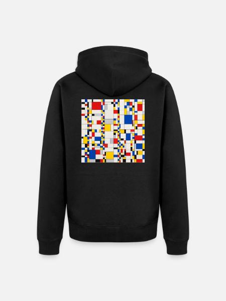 Blockmuster-Abstraktion - Unisex Premium Bio Zip Hoodie - Schwarz