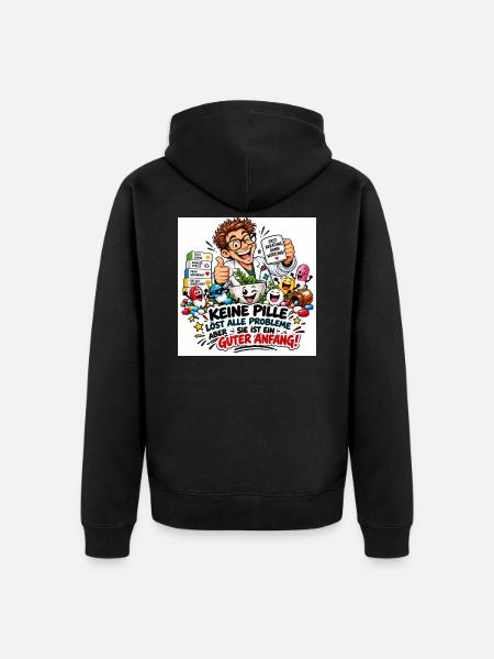 Pillenwitz: Guter Anfang - Unisex Premium Bio Zip Hoodie - Schwarz
