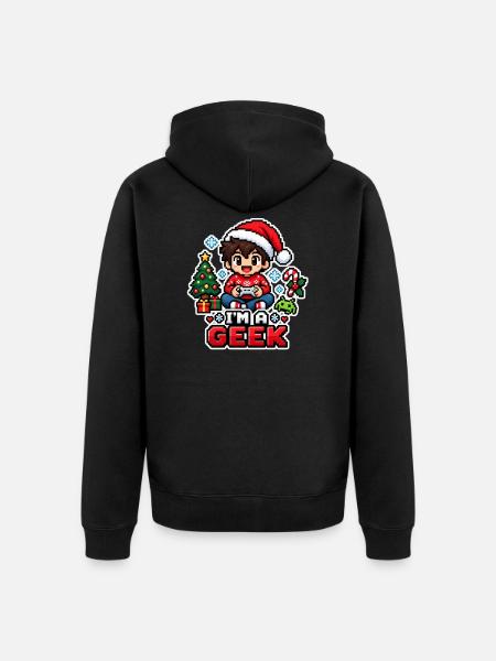 ICH BIN EIN GEEK - Gamer Noël - Unisex Premium Bio Zip Hoodie - Schwarz