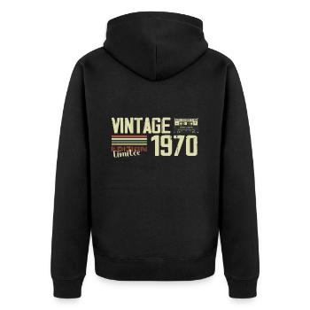 1970 Vintage Rétro Cadeau D'anniversaire 1970 - Veste à capuche bio Premium Unisexe - noir - Dos - Nico (187cm)