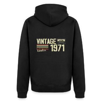 1971 Vintage Rétro Cadeau D'anniversaire 1971 - Veste à capuche bio Premium Unisexe - noir - Dos - Nico (187cm)