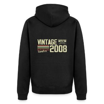 2008 Vintage Rétro Cadeau D'anniversaire 2008 - Veste à capuche bio Premium Unisexe - noir - Dos - Nico (187cm)