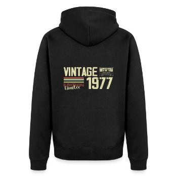 1977 Vintage Rétro Cadeau D'anniversaire 1977 - Veste à capuche bio Premium Unisexe - noir - Dos - Nico (187cm)