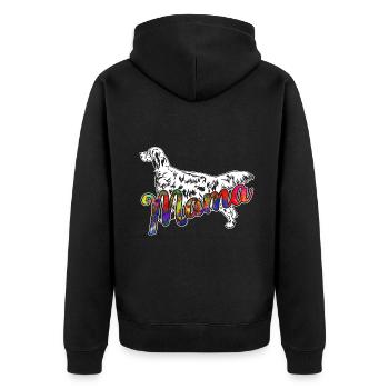 English Setter English Setter Mama - Unisex Premium Organic Zip Hoodie - black - Back - Nico (187cm)
