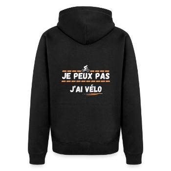 Je peux pas j'ai vélo - Veste à capuche bio Premium Unisexe - noir - Dos - Nico (187cm)