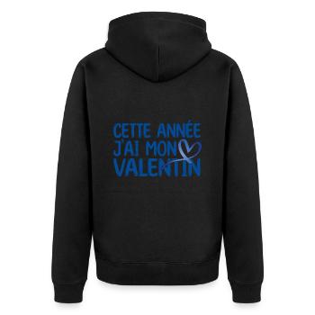 Copain Magnifique Humour Couple mon copain amour ! - Veste à capuche bio Premium Unisexe - noir - Dos - Nico (187cm)