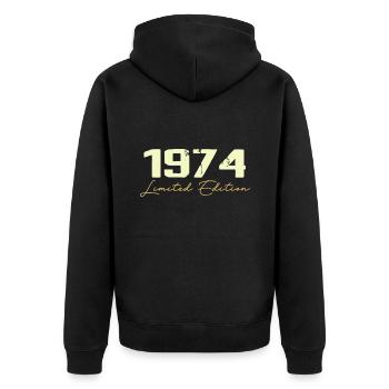 1974 Édition Limitée - 1974 Cadeau D'anniversaire - Veste à capuche bio Premium Unisexe - noir - Dos - Nico (187cm)