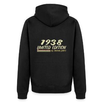 1938 Birthday Gift Idea 1938 - Unisex Premium Organic Zip Hoodie - black - Back - Nico (187cm)