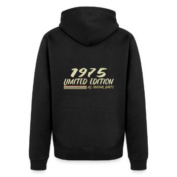 Cadeau D'anniversaire 1975 Idée Cadeau 1975 - Veste à capuche bio Premium Unisexe - noir - Dos - Nico (187cm)