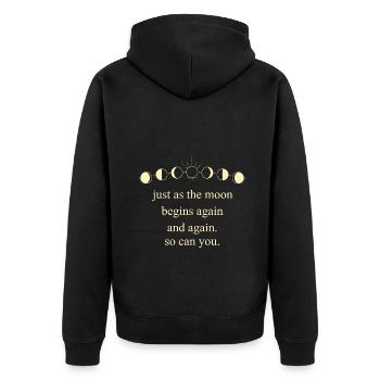 La Lune Inspire Dicton Univers Motivation - Veste à capuche bio Premium Unisexe - noir - Dos - Nico (187cm)