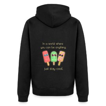 Summer Ice Cream Funny Ice Cream Stay Cool Sunglasses - Unisex Premium Organic Zip Hoodie - black - Back - Nico (187cm)