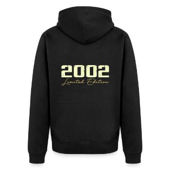 2002 Édition Limitée - 2002 Cadeau D'anniversaire - Veste à capuche bio Premium Unisexe - noir - Dos - Nico (187cm)