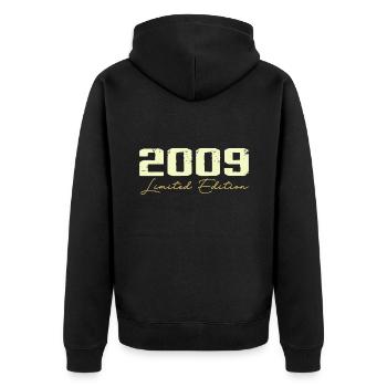 2009 Limited Edition - 2009 Birthday Gift - Unisex Premium Organic Zip Hoodie - black - Back - Nico (187cm)