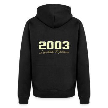 2003 Édition Limitée - 2003 Cadeau D'anniversaire - Veste à capuche bio Premium Unisexe - noir - Dos - Nico (187cm)