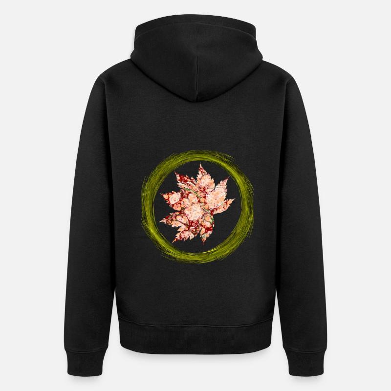 herbst blatt e 214 - Unisex Premium Bio Zip Hoodie - Schwarz