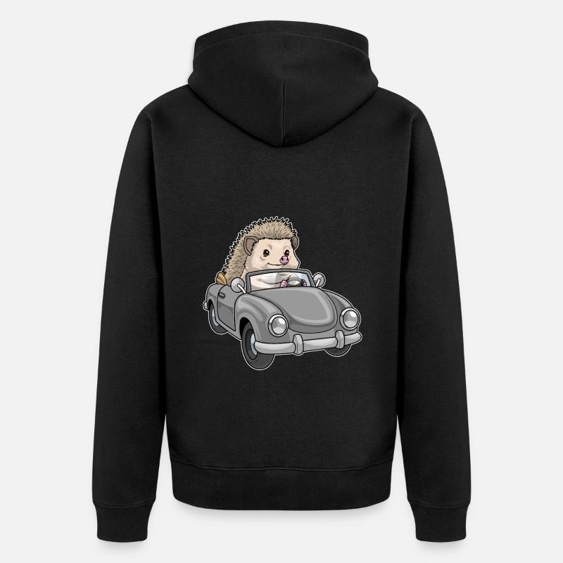 Voiture hérisson - Veste à capuche bio Premium Unisexe - noir