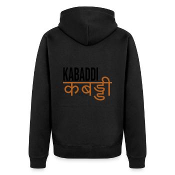 Kabaddi - Unisex Premium Bio Zip Hoodie - Schwarz - Hinten - Nico (187cm)