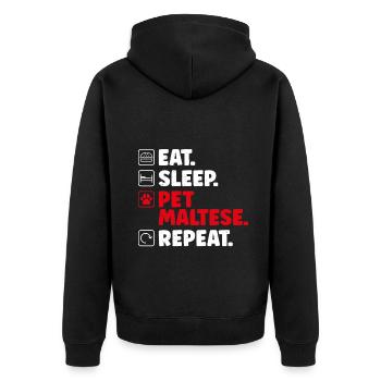 Maltese Owner Gifts - Unisex Premium Organic Zip Hoodie - black - Back - Nico (187cm)