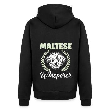 Maltese Owner Gifts - Unisex Premium Organic Zip Hoodie - black - Back - Nico (187cm)