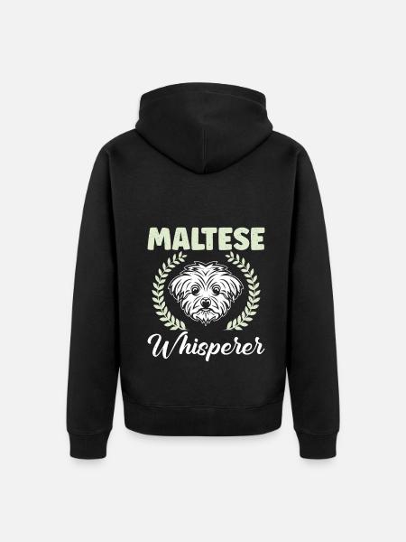 Maltese Owner Gifts - Unisex Premium Organic Zip Hoodie - black