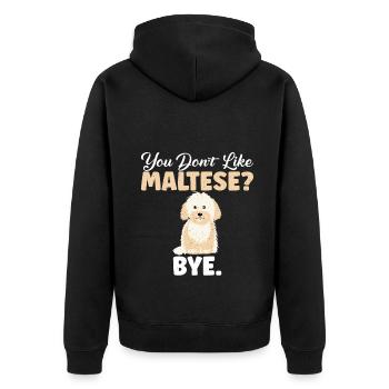 Maltese Owner Gifts - Unisex Premium Bio Zip Hoodie - Schwarz - Hinten - Nico (187cm)
