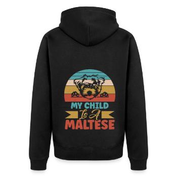 Cadeaux de propriétaire maltais - Veste à capuche bio Premium Unisexe - noir - Dos - Nico (187cm)