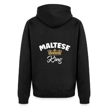 Maltese Owner Gifts - Unisex Premium Organic Zip Hoodie - black - Back - Nico (187cm)