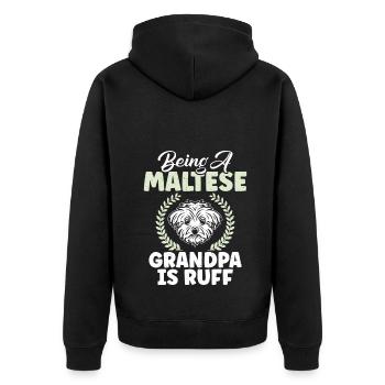 Cadeaux de propriétaire maltais - Veste à capuche bio Premium Unisexe - noir - Dos - Nico (187cm)