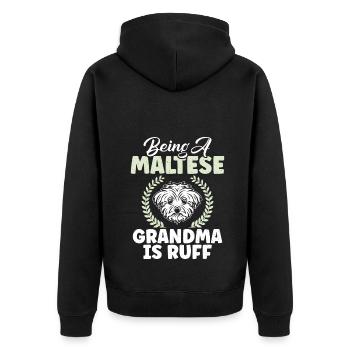 Maltese Owner Gifts - Unisex Premium Organic Zip Hoodie - black - Back - Nico (187cm)