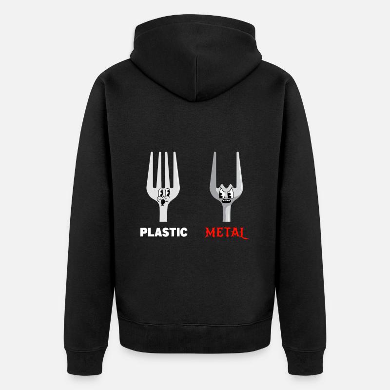 Fourchette Plastic Metal Musique - Veste à capuche bio Premium Unisexe - noir