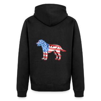 Labrador Retriever Labrador Retriever Flag - Unisex Premium Organic Zip Hoodie - black - Back - Nico (187cm)