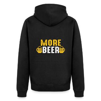 More Beer - Unisex Premium Organic Zip Hoodie - black - Back - Nico (187cm)
