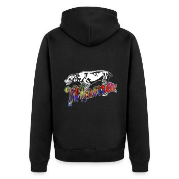 German Shorthaired Pointer Mama - Unisex Premium Organic Zip Hoodie - black - Back - Nico (187cm)