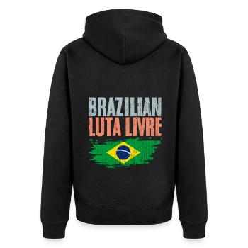Arts Martiaux Brésiliens Rétro Luta Livre A - Veste à capuche bio Premium Unisexe - noir - Dos - Nico (187cm)