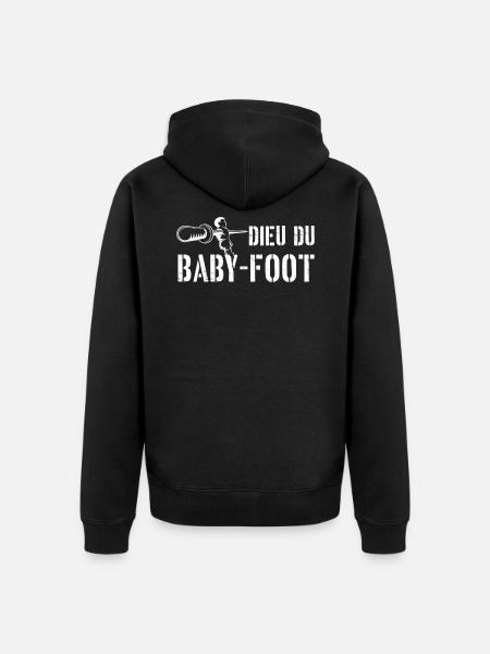Dieu du baby-foot - Veste à capuche bio Premium Unisexe - noir