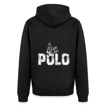 Tshirt d’équitation - Tshirt de polo de golf - Veste à capuche bio Premium Unisexe - noir - Dos - Nico (187cm)