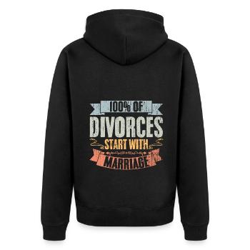 Les divorces vintage commencent par un divorce de mariage - Veste à capuche bio Premium Unisexe - noir - Dos - Nico (187cm)