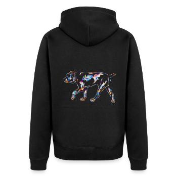 Cane Corso Geometric - Unisex Premium Organic Zip Hoodie - black - Back - Nico (187cm)
