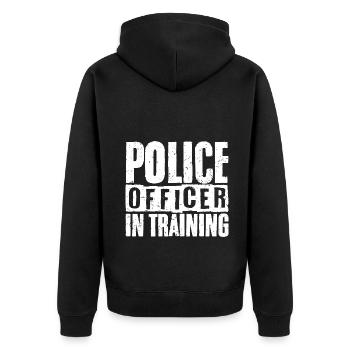 Police Officer In Training A Future Cop - Unisex Premium Organic Zip Hoodie - black - Back - Nico (187cm)