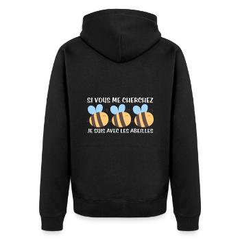 Cadeau agriculteur éleveur de abeilles - Veste à capuche bio Premium Unisexe - noir - Dos - Nico (187cm)